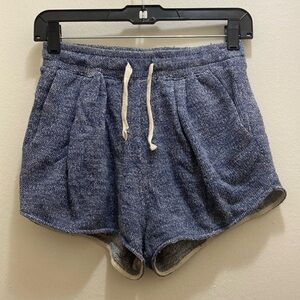 H&M Blue Melange High Waisted Shorts with Pockets in Womens Size XS Extra Small
